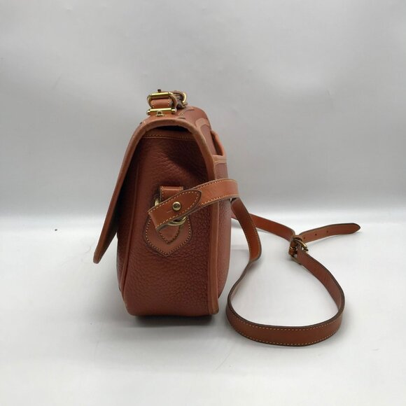 Dooney & Bourke Peanut Brown Pebbled Grain Leather Carrier Crossbody - Picture 4 of 11